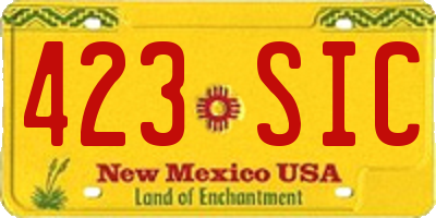 NM license plate 423SIC