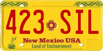 NM license plate 423SIL