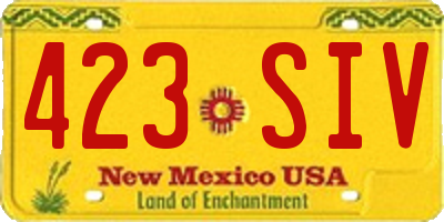 NM license plate 423SIV
