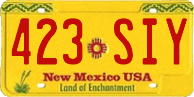 NM license plate 423SIY