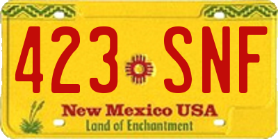 NM license plate 423SNF