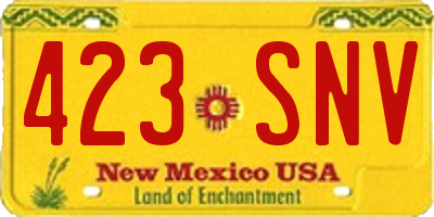 NM license plate 423SNV