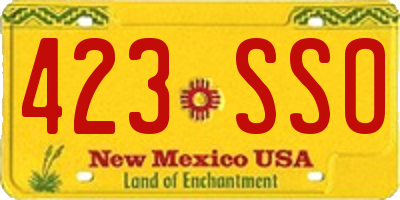 NM license plate 423SSO