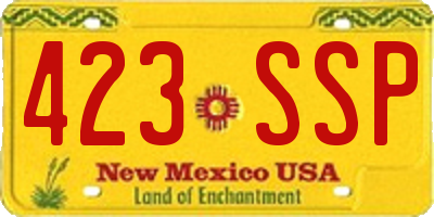NM license plate 423SSP