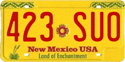 NM license plate 423SUO
