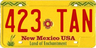 NM license plate 423TAN