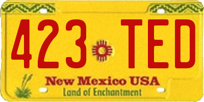 NM license plate 423TED