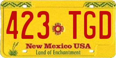 NM license plate 423TGD