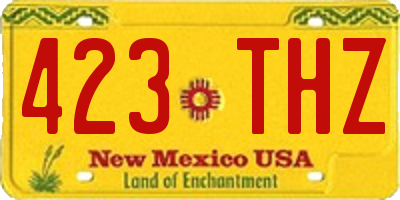 NM license plate 423THZ