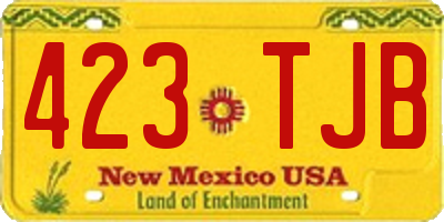 NM license plate 423TJB
