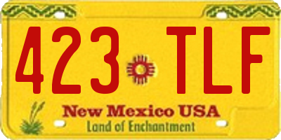 NM license plate 423TLF
