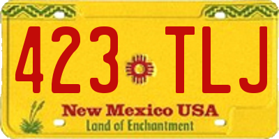 NM license plate 423TLJ