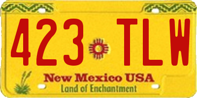 NM license plate 423TLW