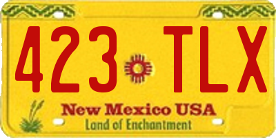 NM license plate 423TLX