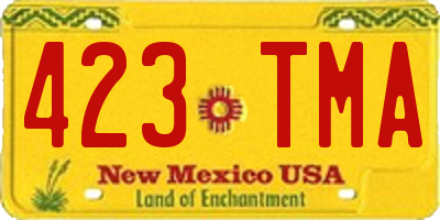NM license plate 423TMA