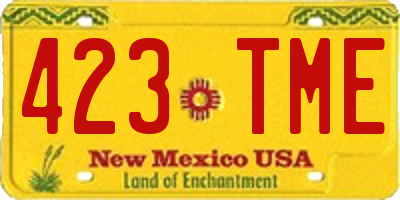 NM license plate 423TME