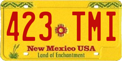 NM license plate 423TMI
