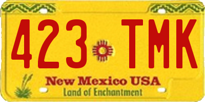 NM license plate 423TMK