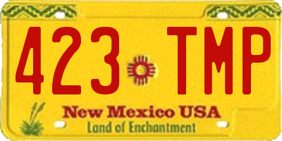 NM license plate 423TMP