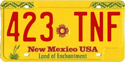 NM license plate 423TNF