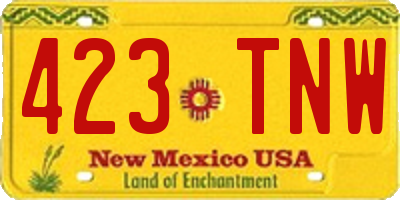 NM license plate 423TNW