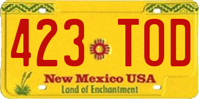 NM license plate 423TOD