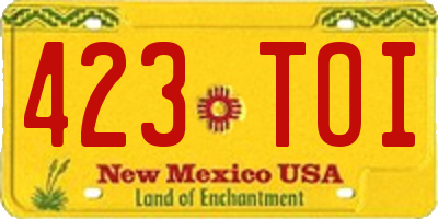NM license plate 423TOI