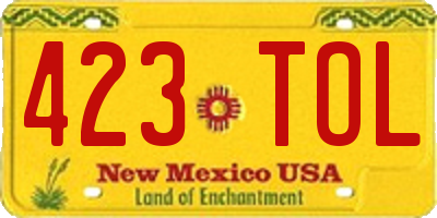 NM license plate 423TOL