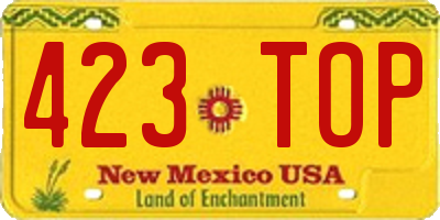 NM license plate 423TOP