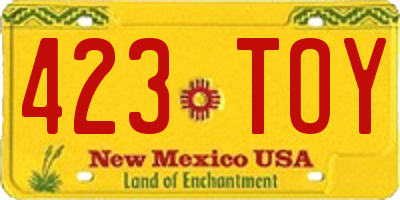 NM license plate 423TOY