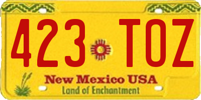 NM license plate 423TOZ