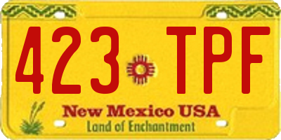 NM license plate 423TPF