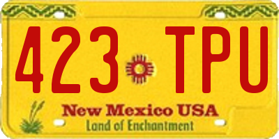 NM license plate 423TPU