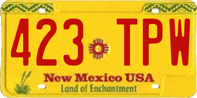 NM license plate 423TPW
