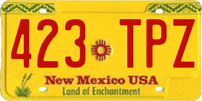 NM license plate 423TPZ