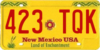 NM license plate 423TQK