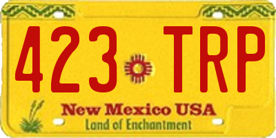 NM license plate 423TRP