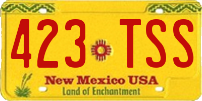 NM license plate 423TSS