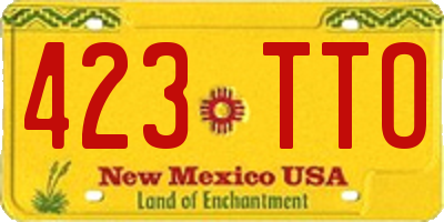 NM license plate 423TTO