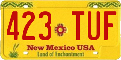 NM license plate 423TUF
