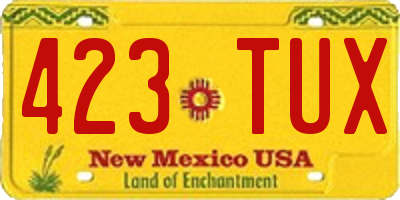 NM license plate 423TUX