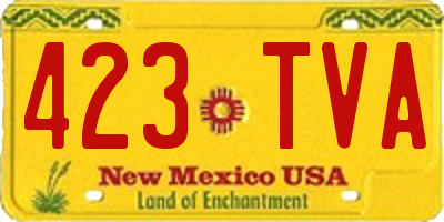 NM license plate 423TVA