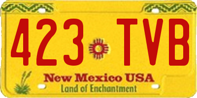 NM license plate 423TVB