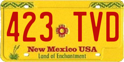 NM license plate 423TVD
