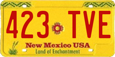 NM license plate 423TVE