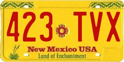 NM license plate 423TVX