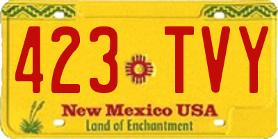 NM license plate 423TVY