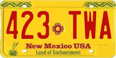 NM license plate 423TWA