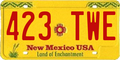 NM license plate 423TWE