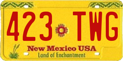 NM license plate 423TWG